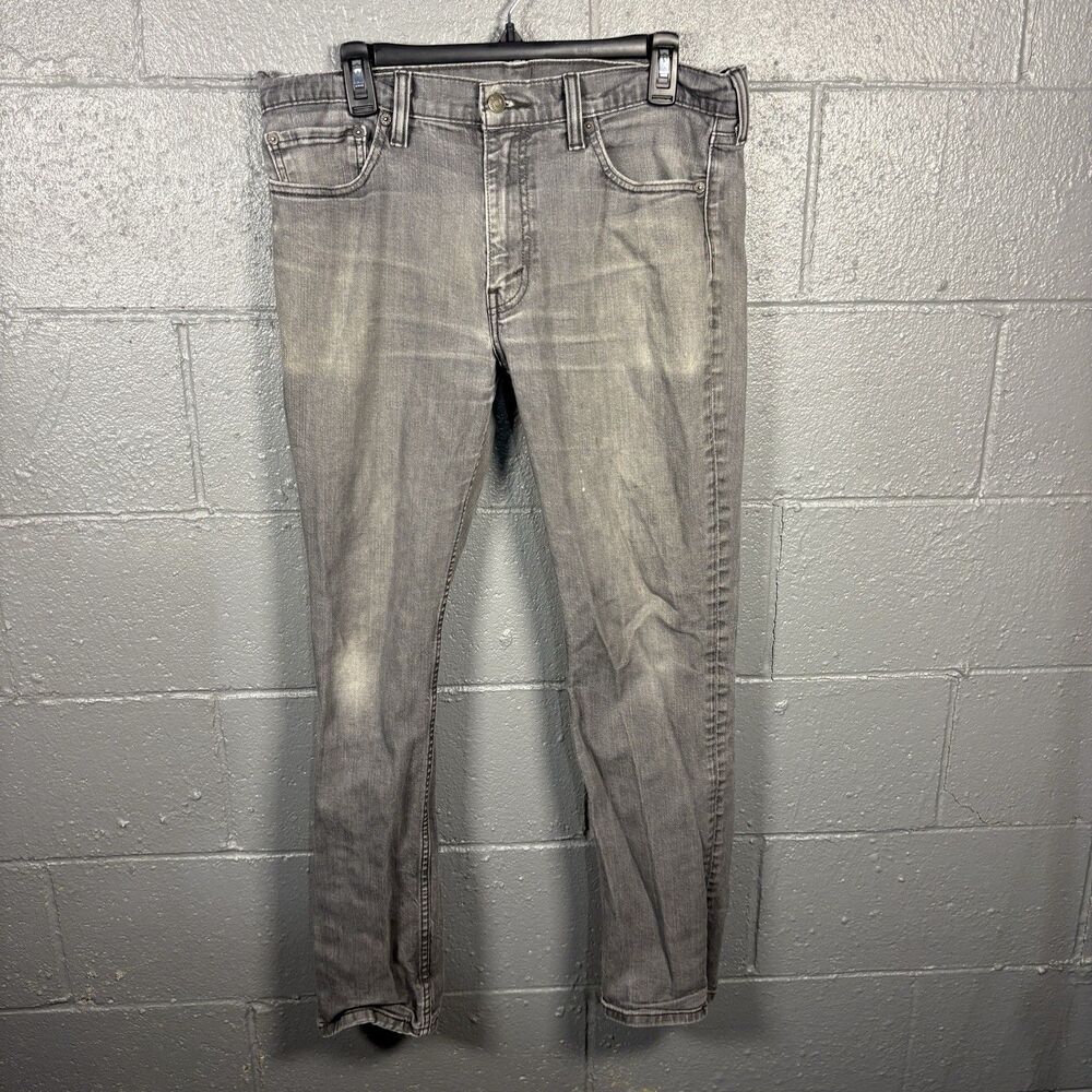 Levi's 511 Men's Jeans 36x32 Gray Slim Fit Denim Faded Distressed
